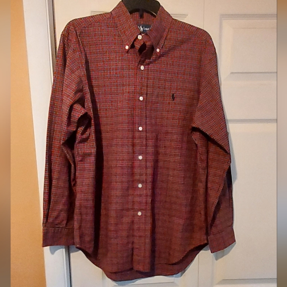 Ralph Lauren Black Label Pony Shirt Red Christmas Plaid Button Down 15.5 32/33